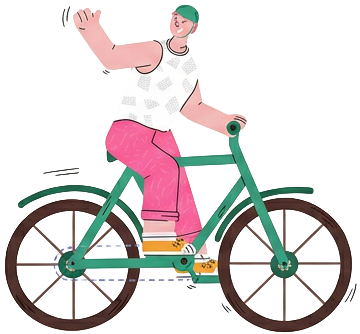 Man riding bike image